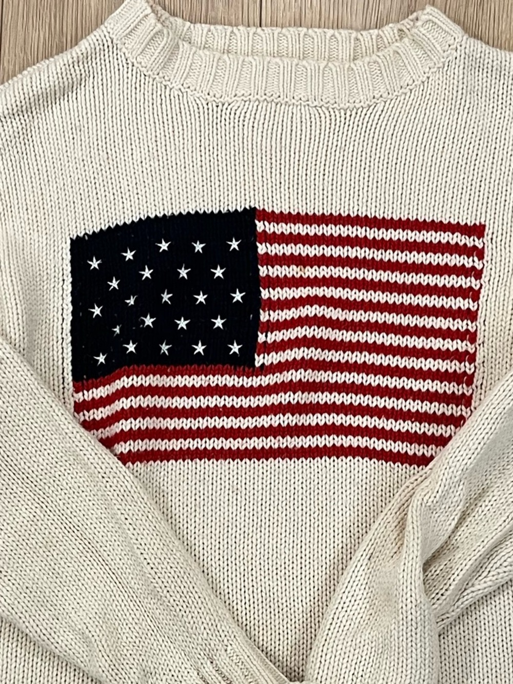 Show Me Your MuMu Fireside Cream American Flag Sweater XL - Picture 9 of 9